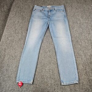 NWOT RE/DONE Originals High‎ Rise Ankle Crop Jeans Light Wash Blue  Size 29